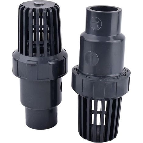 2 pieces, foot valve, non-return valve, 32 mm suction inlet, PVC filter, suitable for swimming pool pumps. (1/5)