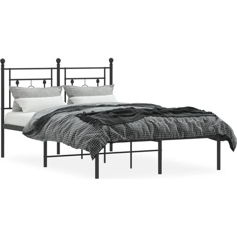 vidaXL Cadre de lit métal sans matelas avec tête de lit noir 120x190cm (1/5)