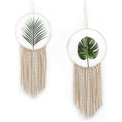 Décoration murale attrape-rêves en macramé (11,81" l x 27,1" L, 2 pièces) (1/5)