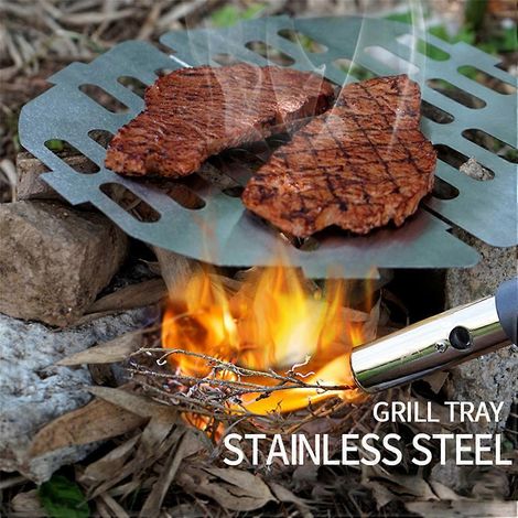Grille de barbecue pliable en acier inoxydable, tapis de cuisson pour porc, mini-grille de cuisson portable, accessoires de cuisine pour le jardin (1/5)