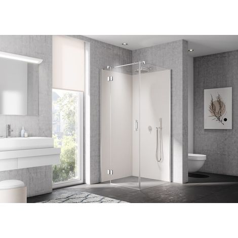 Kermi LIGA Schwingtür SNL 1100 x 2000mm silber hochglanz ESG klar (1/5)