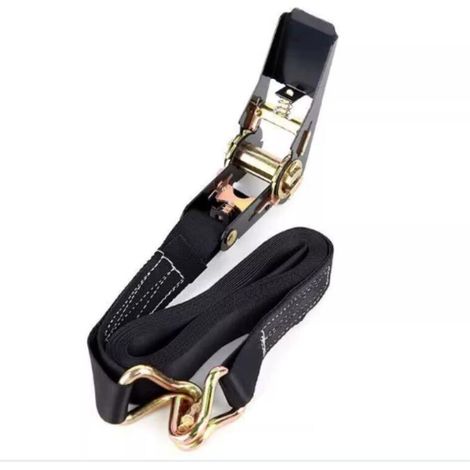 Sangles à came noires de 6 m Sangle d'arrimage à cliquet pour barres de toit et remorques Sangles d'arrimage réglables pour kayaks, planches de surf, canoës, vélos et motos Résistance à la rupture (1/4)