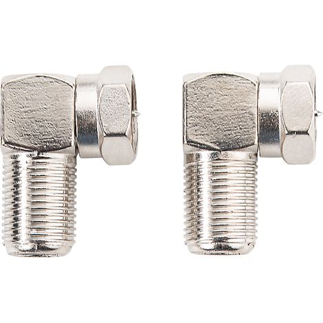 Schwaiger F Winkeladapter WAD8321 531 silber, 90° gewinkelt, 1x F Stecker / 1x F Buchse F-Stecker (1/4)