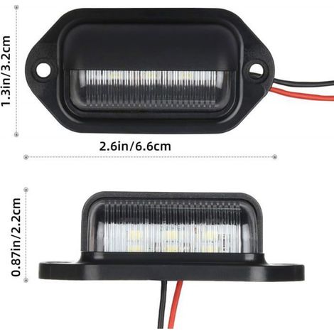 Feu Plaque Immatriculation - LED Étanche IP65 - Pour Camion 12V 24V - 2 Pièces (1/5)