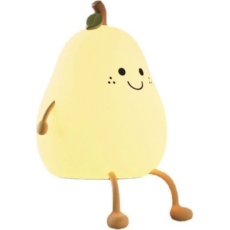 Night Child in Shape of Pear, Night Child Kawaii with Function Timer, Rechargeable USB, Lamp for Children in Silicone for Living room, Bedroom D\\'child, Bedroom [Classroom énergétiq (1/5)