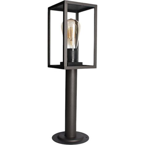 TRADE SHOP - Lampione Da Giardino 48cm Lampioncino Da Terra Per Vialetti Attacco E27 Ip44 518pa-h480 - Nero