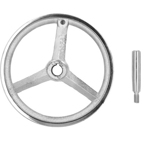 22 x 250 mm Lathe Handwheel with Rotary Handle, 3-Spoke Round Metal Handwheel, Removable Rotary Handle for Milling Machines, Lathes and Grinding Machines (1/5)