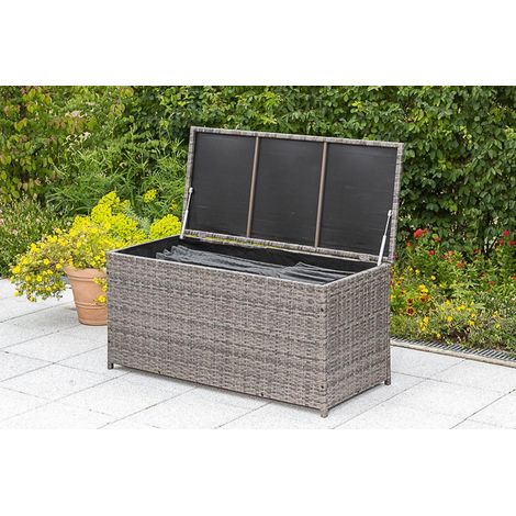 Kissenbox 123x54x60cm Stahl/Kunststoffgeflecht