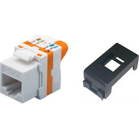 TechLy presa di rete RJ45 UTP Cat.6 tooless + Gewiss Playbus nera