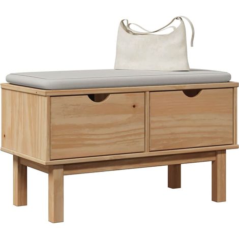 Banco de recibidor OTTA madera maciza de pino 80x40x45 cm vidaXL (1/5)