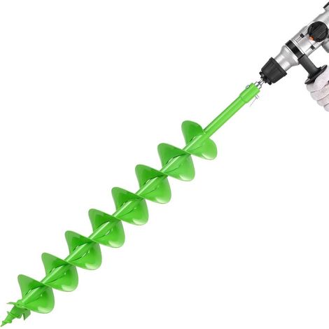 Mèche Tarière pour Perceuse VEVOR 100 x 790 mm Foret de Plantation en Acier Q235 avec Adaptateur 20 mm Vert (1/5)