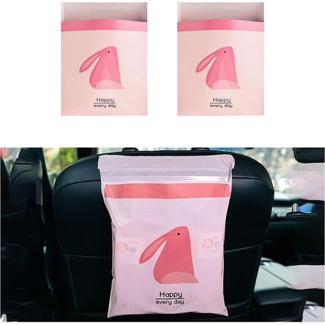 30 sacs jetables faciles à utiliser pour voiture, sacs poubelle étanches et anti-fuites avec adhésif puissant, sacs à vomi portables adaptés à la voiture, la chambre, le bureau et la cuisine. (1/5)