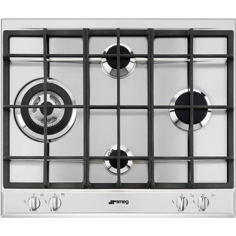 Smeg P261XGH. Colore del prodotto: Acciaio inox, Posizionamento dell'apparecchio: Da incasso, Dimensione della larghezza del piano cottura: 60 cm. Tipo di controllo: Manopola, Posizione ... - P-261XGH (1/5)