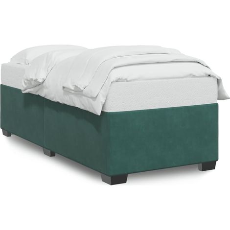 Lit simple,Lit adulte,Cadre de lit sans matelas vert foncé 90x200 cm velours CFW2813451 (1/5)