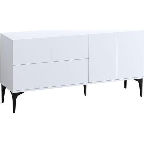 Buffet 5 portes blanc 150 cm - Tavira