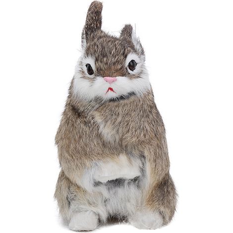Lapin en peluche réaliste, animal plus vrai que nature, décoration de Pâques pour la maison, jouet de simulation, modèle cadeau (chameau) (1/4)