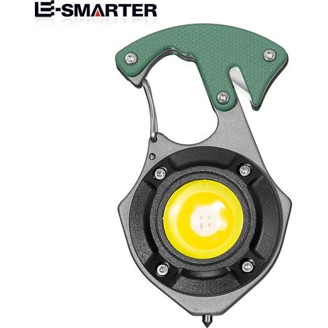 (Vert) Lampe torche multifonctionnelle - lampe porte-clés (1/4)