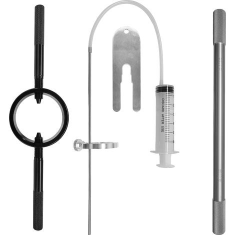 Motorcycle Fork Maintenance Tool Kit - Spring Compressor and Strut for Most Standard and Inverted Cartridges - Oil Level Gauge (1/5)