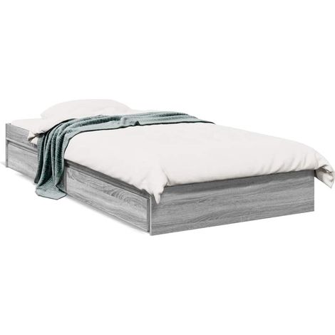 Maison Exclusive - Bettgestell mit Schubladen Grau Sonoma 100x200 (1/5)