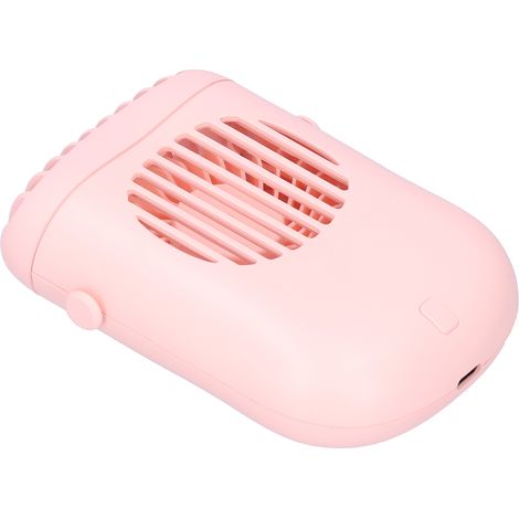 Mini ventilateur portable rechargeable par USB, à porter à la taille, rose, idéal pour la maison, le bureau et les voyages. (1/5)