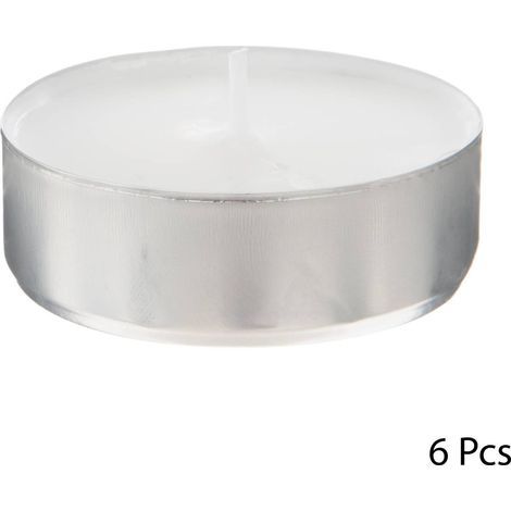 Satz mit 6 Teelichtern - weiß - 40g