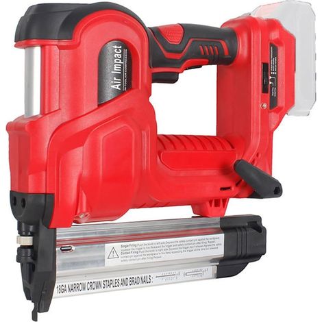 Pistolet à ongles électrique, Machine à clouer droite sans fil, agrafeuse électrique avec clous de 32mm et 50mm, Compatible avec la batterie(Rot) (1/5)