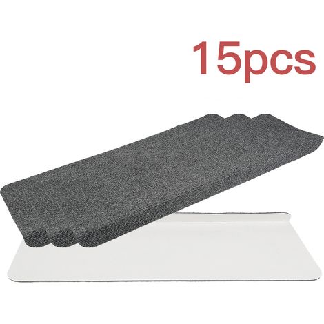 Skecten 15 Peldaños (65 x 25 cm), Alfombra de Seguridad Antideslizante Autoadhesiva para Niños, Mayores y Mascotas, Gris (1/4)