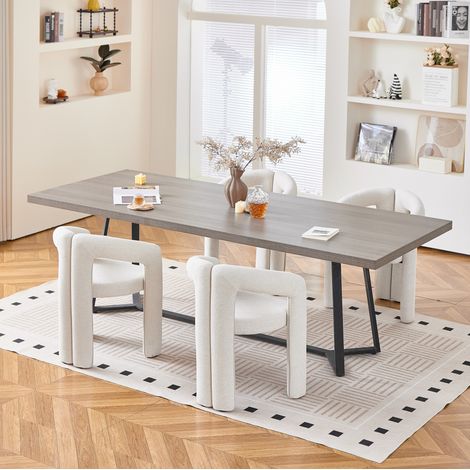 Set di 4 sedie da pranzo 62 x 52 x 75 cm in ciniglia beige con braccioli - CHICFURN (1/5)