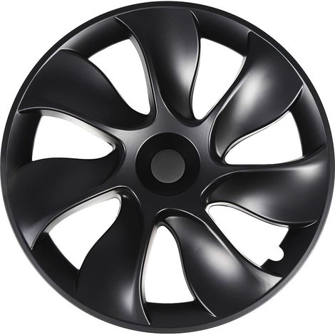 Enjoliveur de Roue de Voiture, Enjoliveurs de Roue de Modèle de Voiture ABS Design Tourbillon Enjoliveurs de Modèle de Voiture Y avec 4 Pièces pour Modèle Y 2020 à 2023 (Noir (1/4)