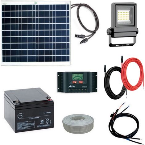 Kit eclairage solaire panneau ou enseigne programmable 50W-10W