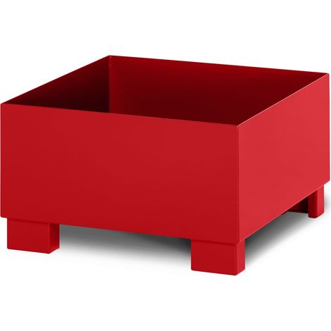 RR Industrietechnik Auffangwanne aus Stahl für 1x 200 Liter Fass ohne Gitterrost RAL 3000 feuerrot