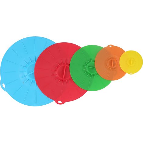 Couvercle de bol multifonctionnel en Silicone de qualité alimentaire, couvercle de scellage sous vide pour Pot maison 5 pièces/ensemble (1/5)
