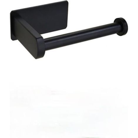 Toilet Paper Holder - Stainless Steel - Black - Self-Adhesive - Modern Design - Moisture Resistant (1/4)