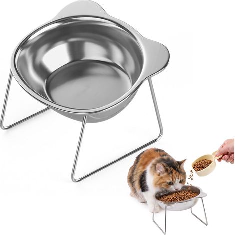 Flacher Katzennapf, Katzenfutternapf, breiter, erhöhter Anti-Erbrechen-Napf, ergonomischer Napf für Katzen, die zum Erbrechen neigen (1/3)