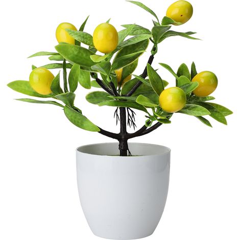Pot de Plantes de Simulation, Mini Décoration de Faux bonsaï pour la Maison, la Salle de Bain, Le Bureau, la Ferme, L'étagère de Bureau (2) (1/5)