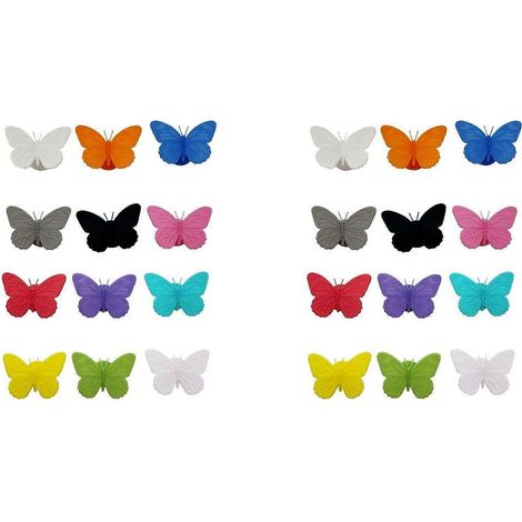 24 Silikon-Glasmarker, 12 Farben, mehrfarbige Schmetterlingsetiketten zur Kennzeichnung Ihrer Weingläser. (1/5)