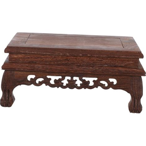 Socle Bois Support Surélevé Étagère pour Plantes Grasses et Bonsaïs Présentoir Bois Support Piédestal Plantes Intérieur Inspiration Chinoise Socle (1/5)