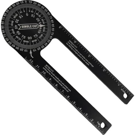 Sierra ingletadora de aleación de aluminio de 7 pulgadas resistente a la corrosión con transportador, mide ángulos interiores y exteriores, para carpinteros y fontaneros.