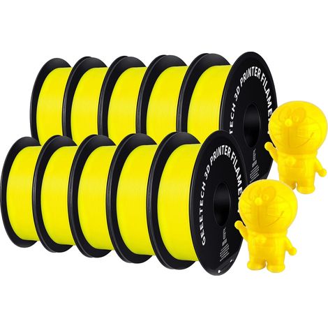 Filamento per stampante 3D, materiale PETG, diametro 1,75 mm, giallo (1/2)