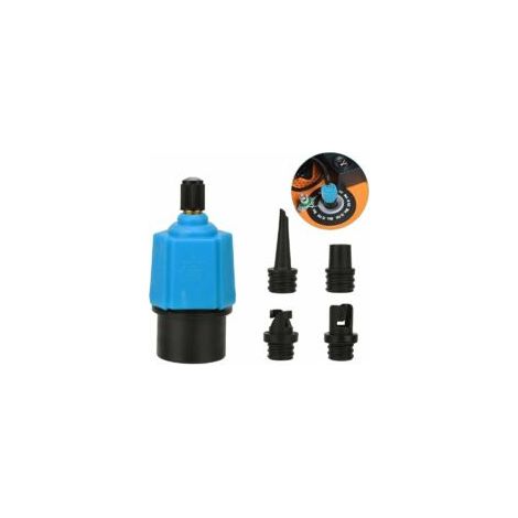 Adaptador de bomba para SUP inflable Crezuo, convertidor de bomba de aire, adaptador de válvula SUP multifuncional con 4 boquillas de válvula de aire para bote inflable, tabla de paddle surf, colchón 