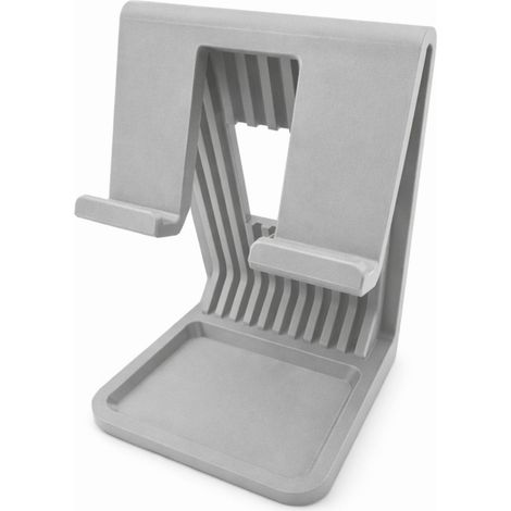Support gris pour tablette iPad, support de bureau avec passage de câble (1/3)
