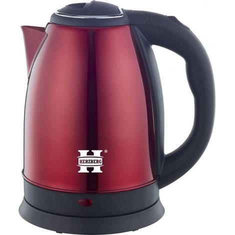 Bouilloire électrique 1.8L inox sans fil rouge Herzberg HG5011-RED (1/5)