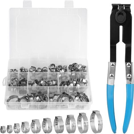 115 Pcs Colliers de Serrage à Oreille Unique Inox 304 5,8-28,6mm (1/5)
