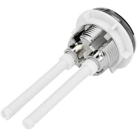 Haute qualité Bouton poussoir de réservoir d'eau de toilette à double chasse en plastique avec 2 tiges pour trou de 38 mm (1/5)