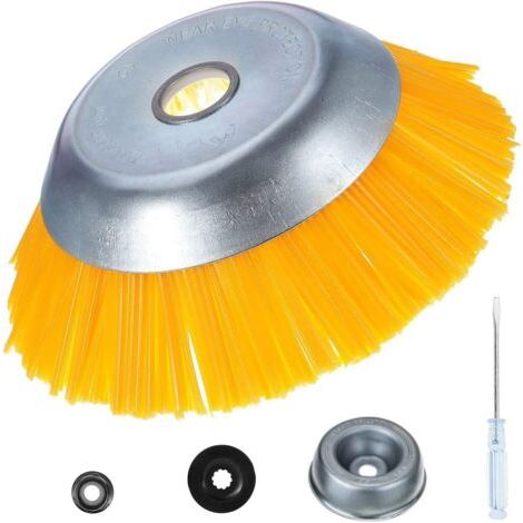 Brosse Desherbage Debroussailleuse 8 Pouce, Tete Brosse Désherbage en Nylon, Tête de Désherbage Rotative Ronde, pour Outils de Pelouse Jardin Agriculture (1/5)