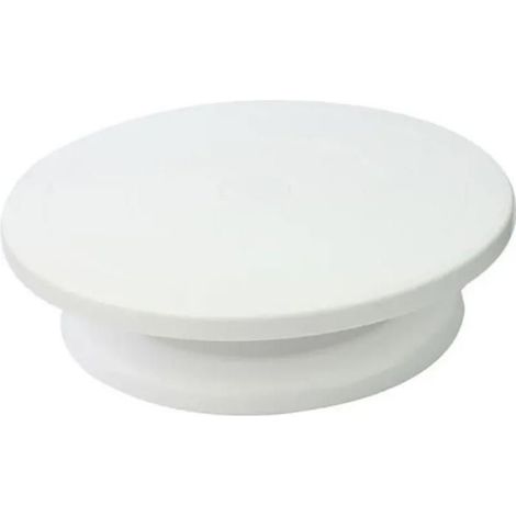 Plateau Tournant - Support Pour Gâteau - Présentoir Pâtisserie - Diamètre 28 Cm - Blanc - 1 Pièce