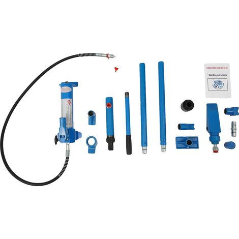 Cric hydraulique, haute capacité de charge, design compact, Bleu (1/2)