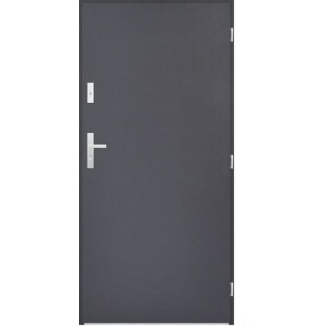 Azura Home Design – Porte d'entrée acier inoxydable 70 cm 55 mm – 2 serrures multipoints – Poussant gauche – Isolation thermique et acoustique