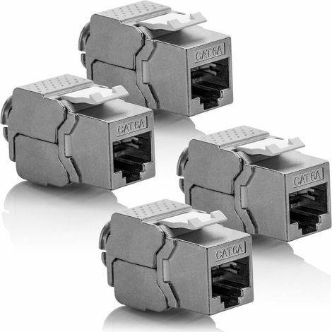 4x Modulo Keystone Connettore CAT 6a - Connettore RJ45 STP schermato Installazione a scatto Montaggio Cavo grezzo CAT 500Mhz 10Gbit/s (1/5)