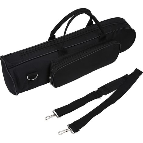 LADE Schultertasche aus dickem Oxford-Canvas, trompetenförmig, schwarz, mit verstellbarem Riemen (1/5)